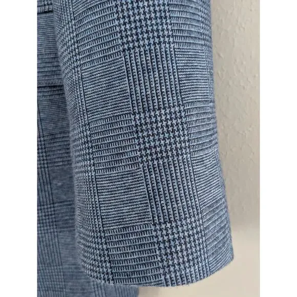 Men's Bonobos Blue Glen Plaid Cotton Blend Sport Coat Blazer Athletic Fit Sz 46R - Picture 7 of 9